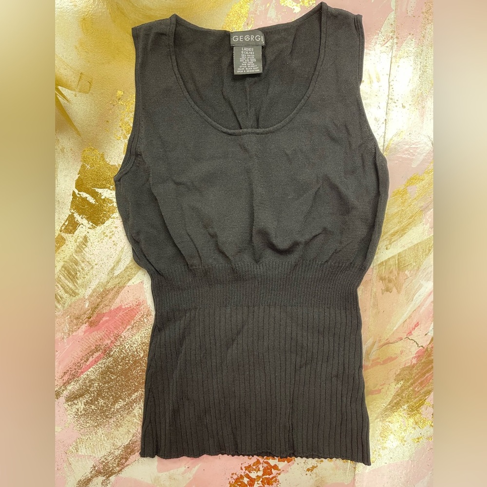George black ribbed knit top S